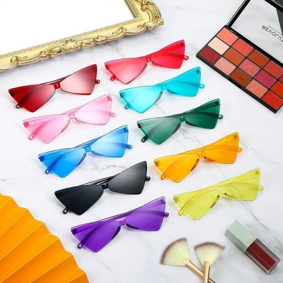 20 Pairs Rimless Cat Eye Sunglasses for Women Men Kids Variety Pack main image 5